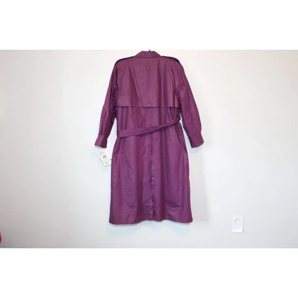 NWT London Fog Marta Trench Coat Royal Amethyst Purple Women's Size 16 H14297 - Picture 10 of 16